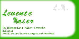 levente maier business card